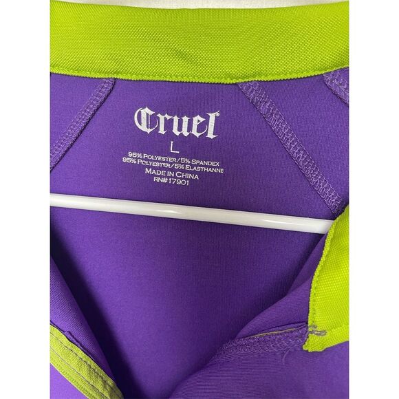 Cruel Women's 1/4 Zip Pullover Top Purple/Green Size L Long Sleeve Casual - Picture 3 of 3